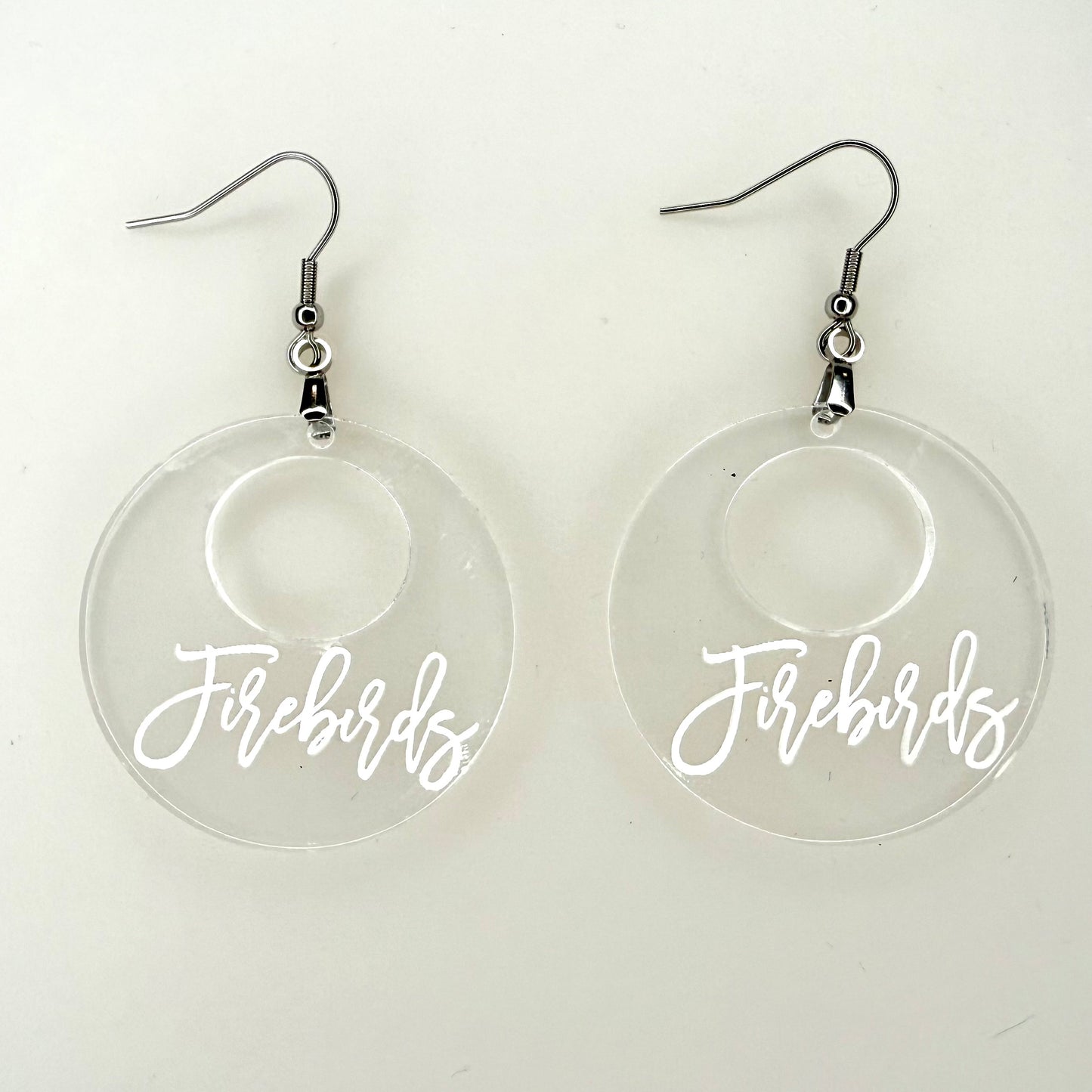 Reverse Engraved Firebird Earrings