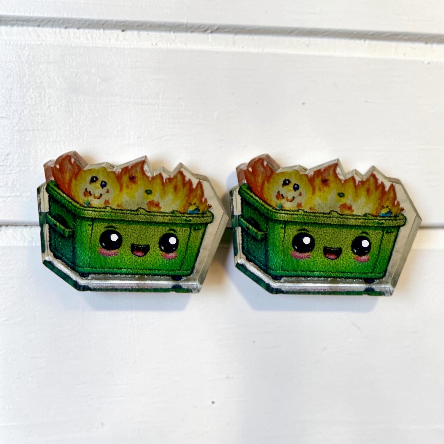 Dumpster Fire Stud Earrings