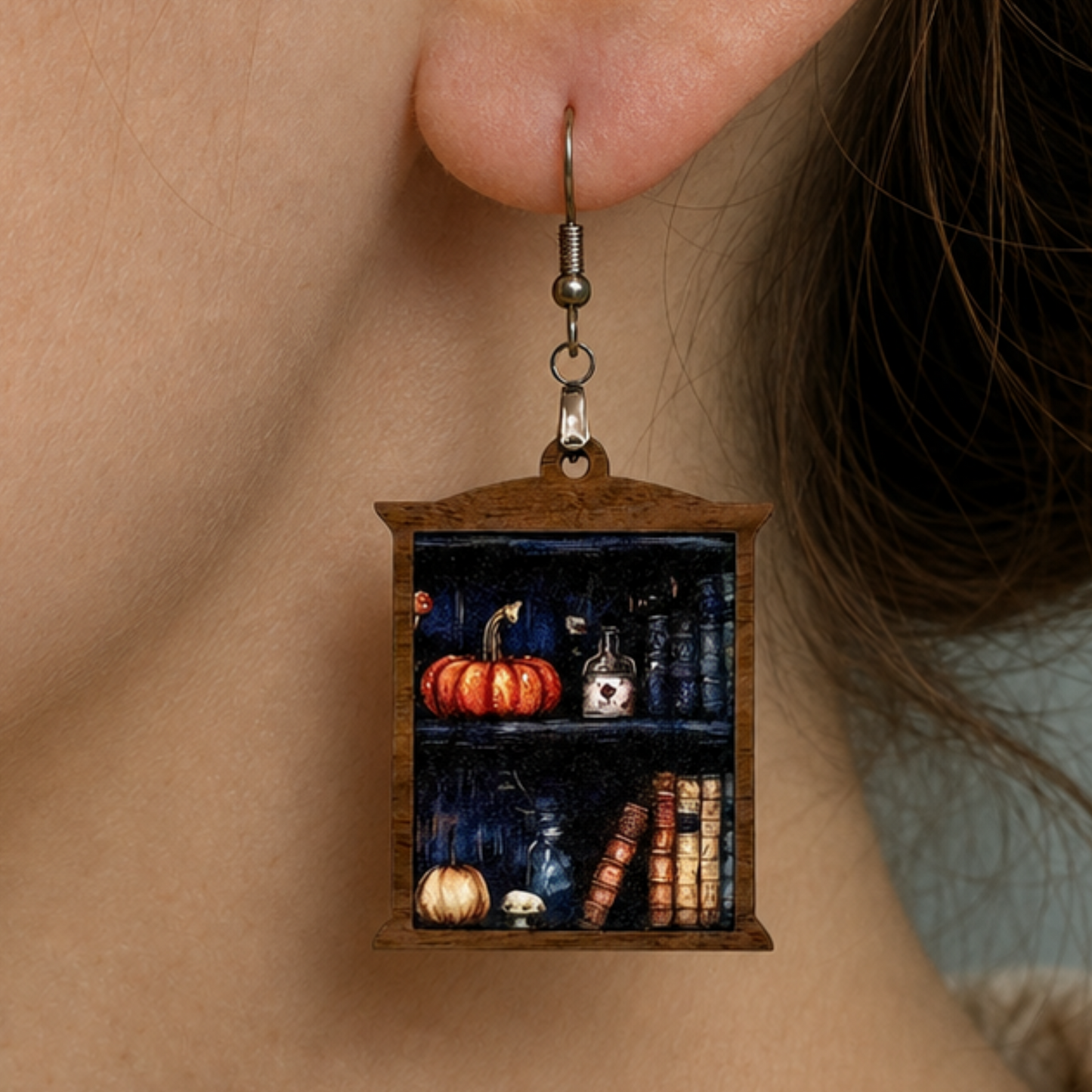 Spooky Bookshelf Earrings