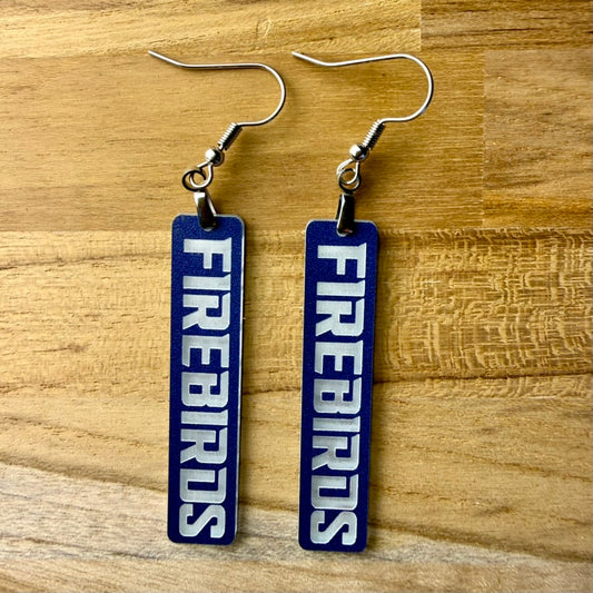 Mirror Acrylic Firebird Letter Earrings