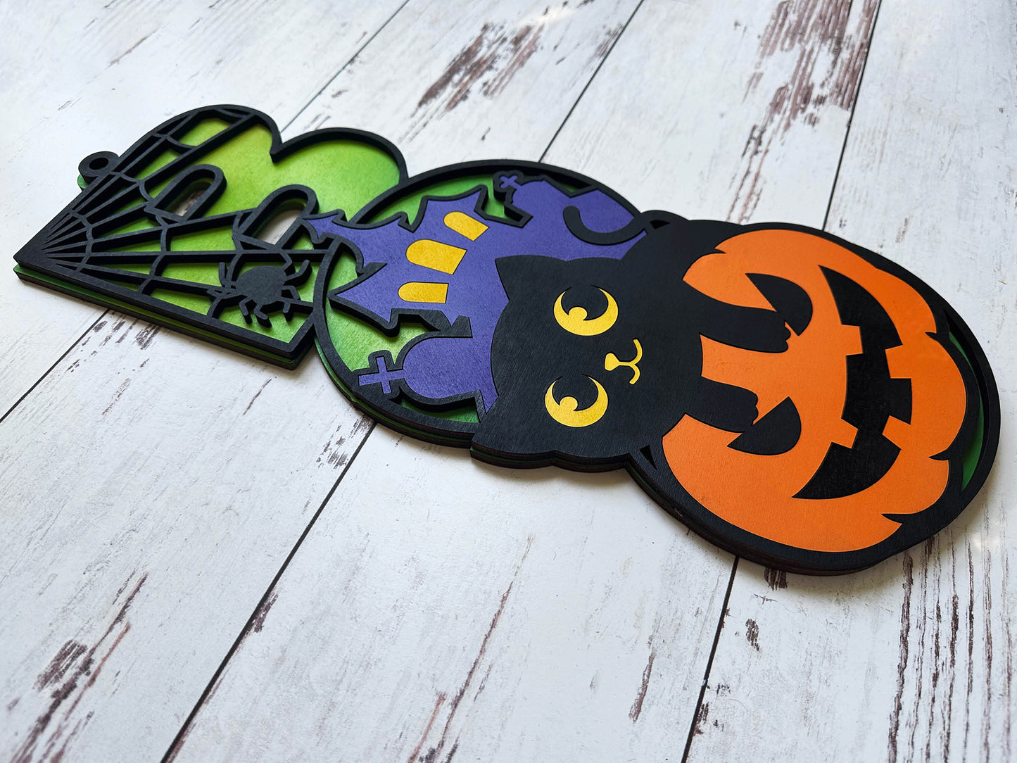 Boo Sign with Cat and Castle