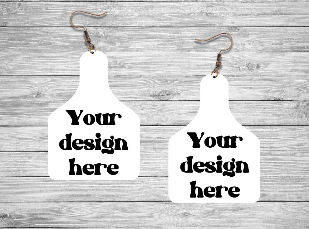 Custom Cow Tag Earrings