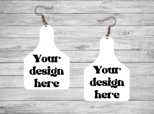 Custom Cow Tag Earrings