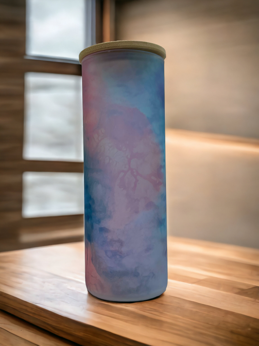 Summer Sun Watercolor 25oz. Frosted Glass Tumbler