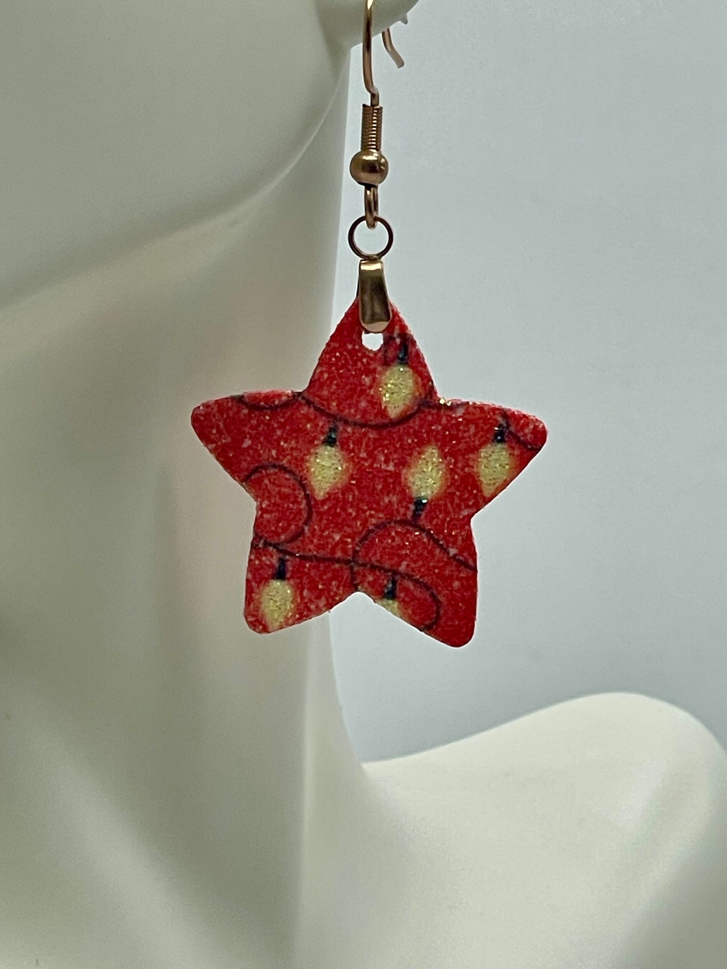 Glowing Christmas Light Star Earrings