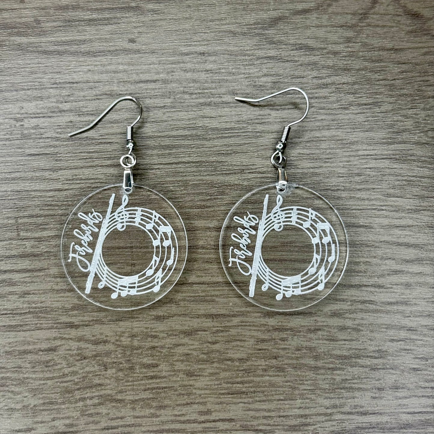Reversed Engraved Instrument Earrings