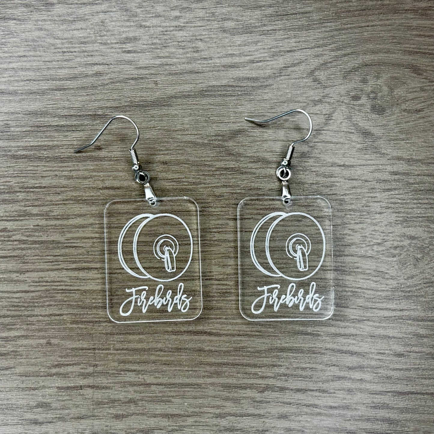 Reversed Engraved Instrument Earrings