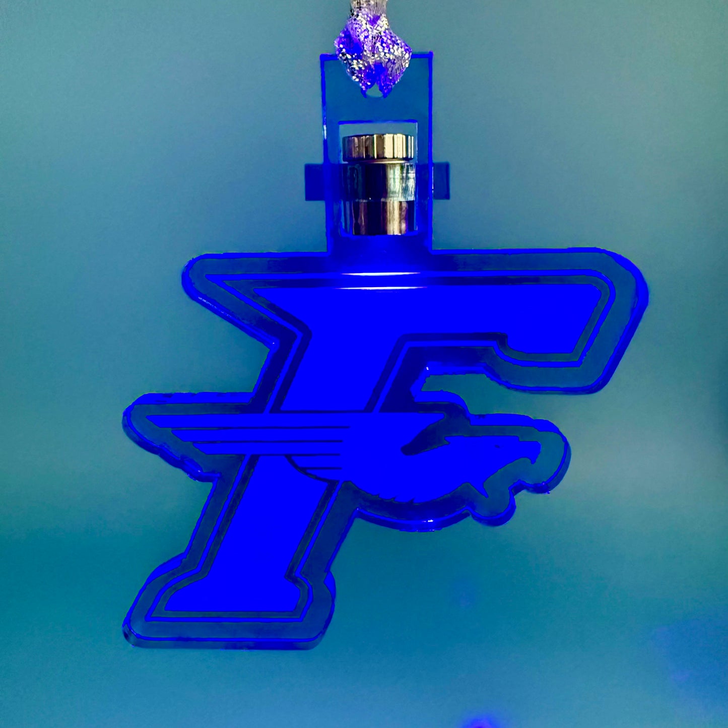 Blue Fairmont "F' Ornament with Light