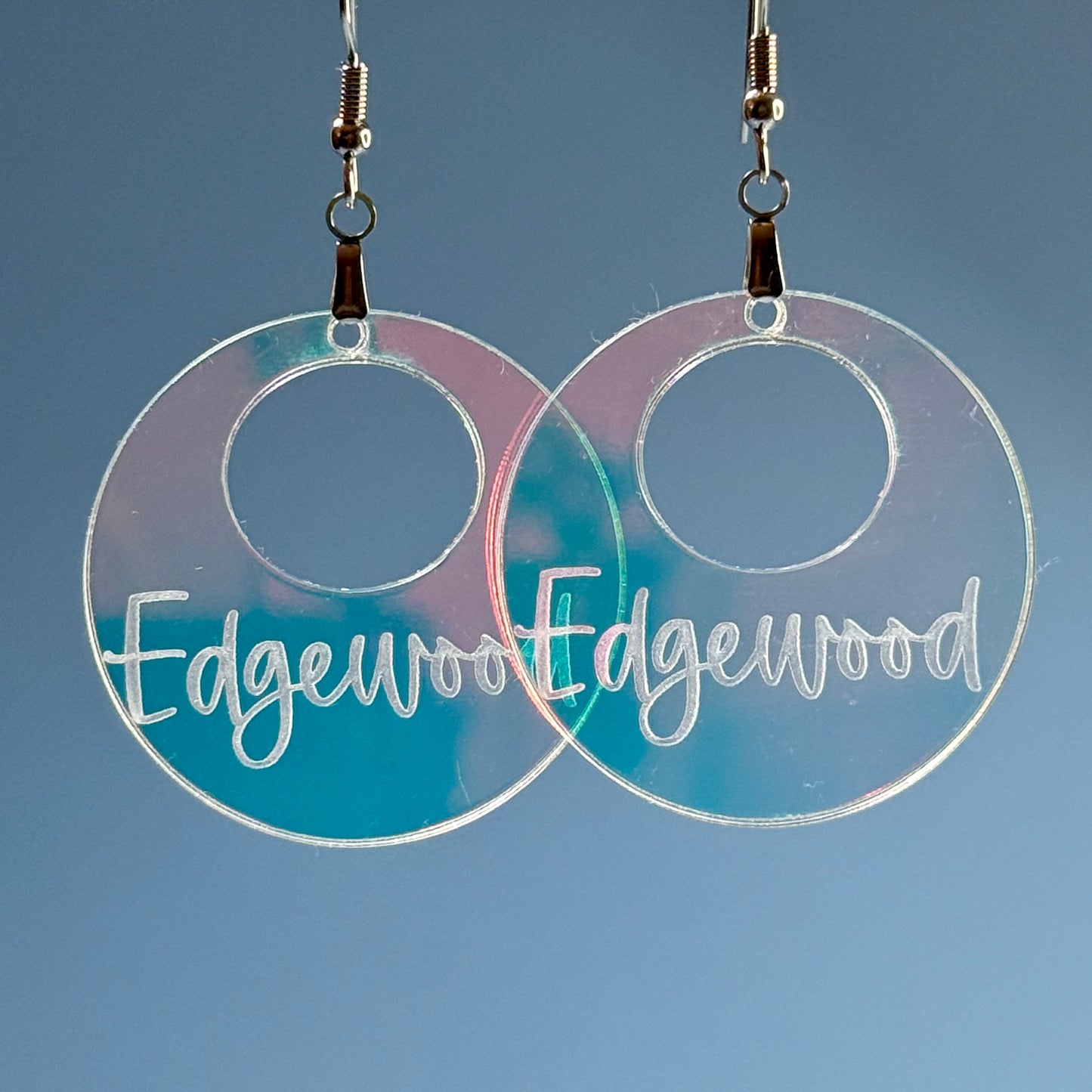 Reverse Engraved Cougar/Edgewood Earrings