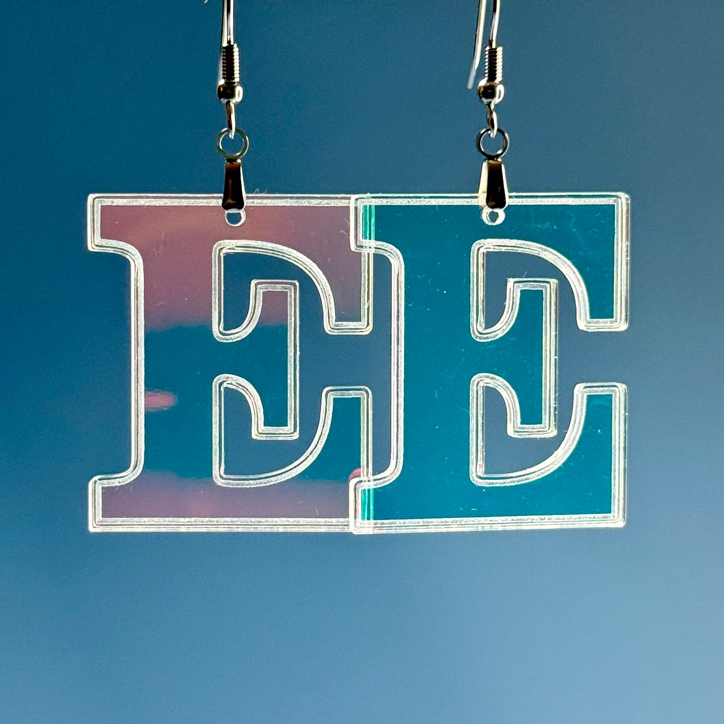 Reverse Engraved Cougar/Edgewood Earrings