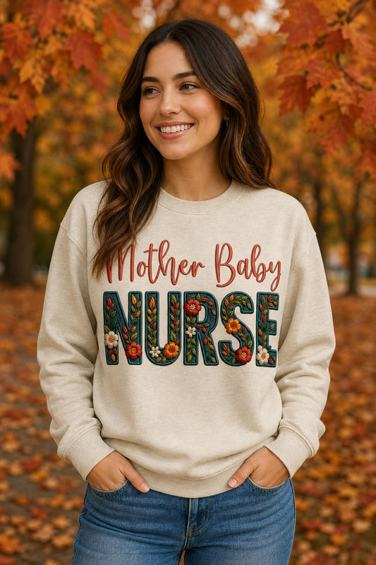 Mother Baby Faux Embroidery Sweatshirt
