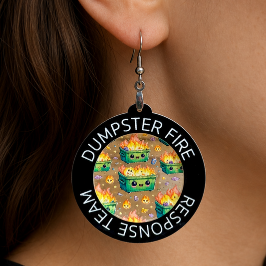 Dumpster Fire Response Team Earrings