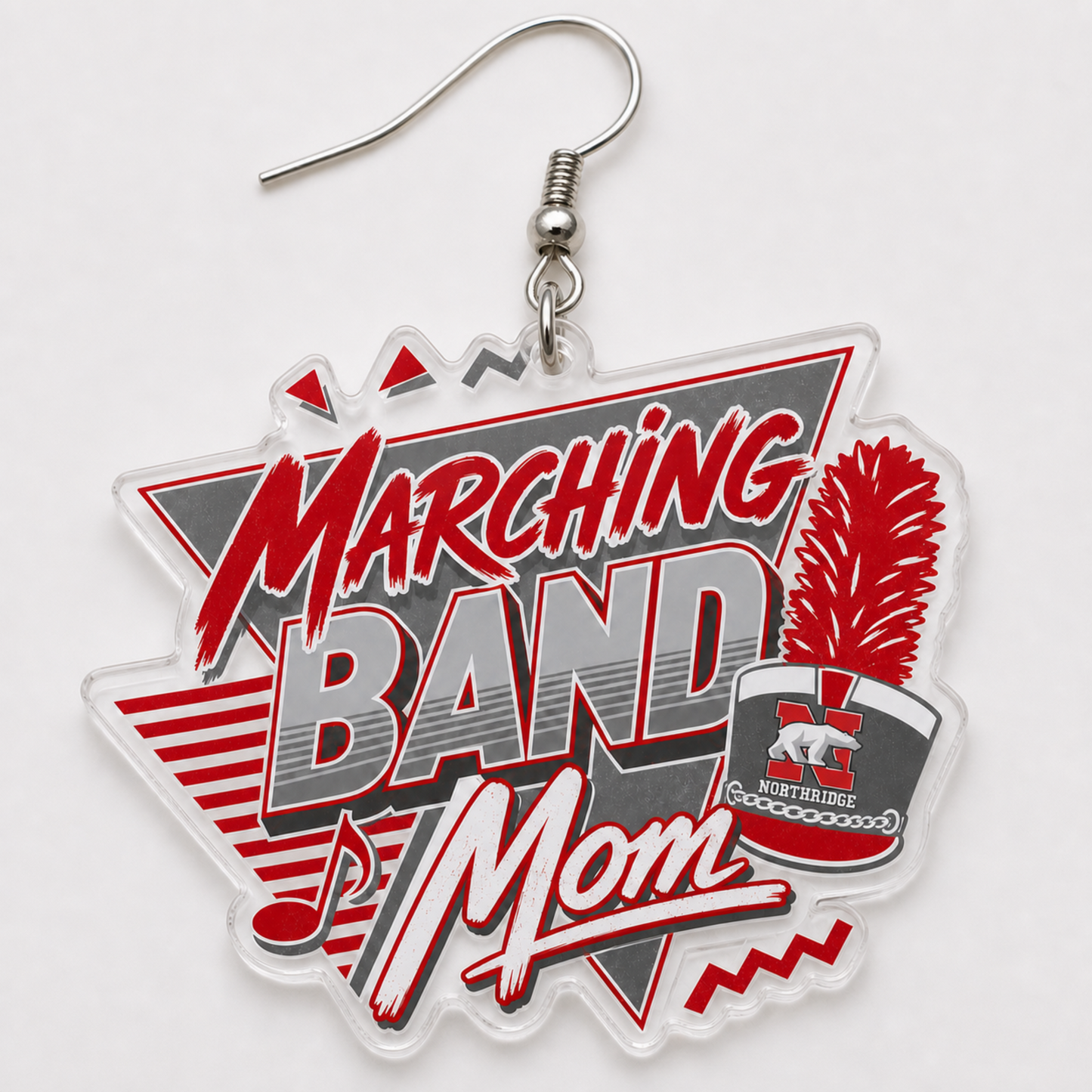 80's Style Marching Band Mom Earrings (Northridge)