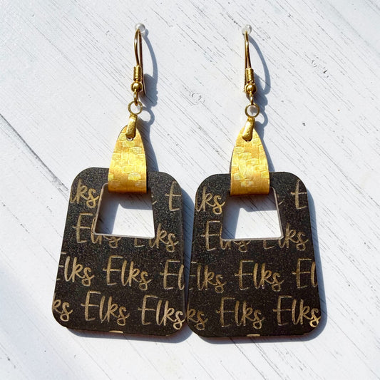 Elks Mirror Core Script Earrings