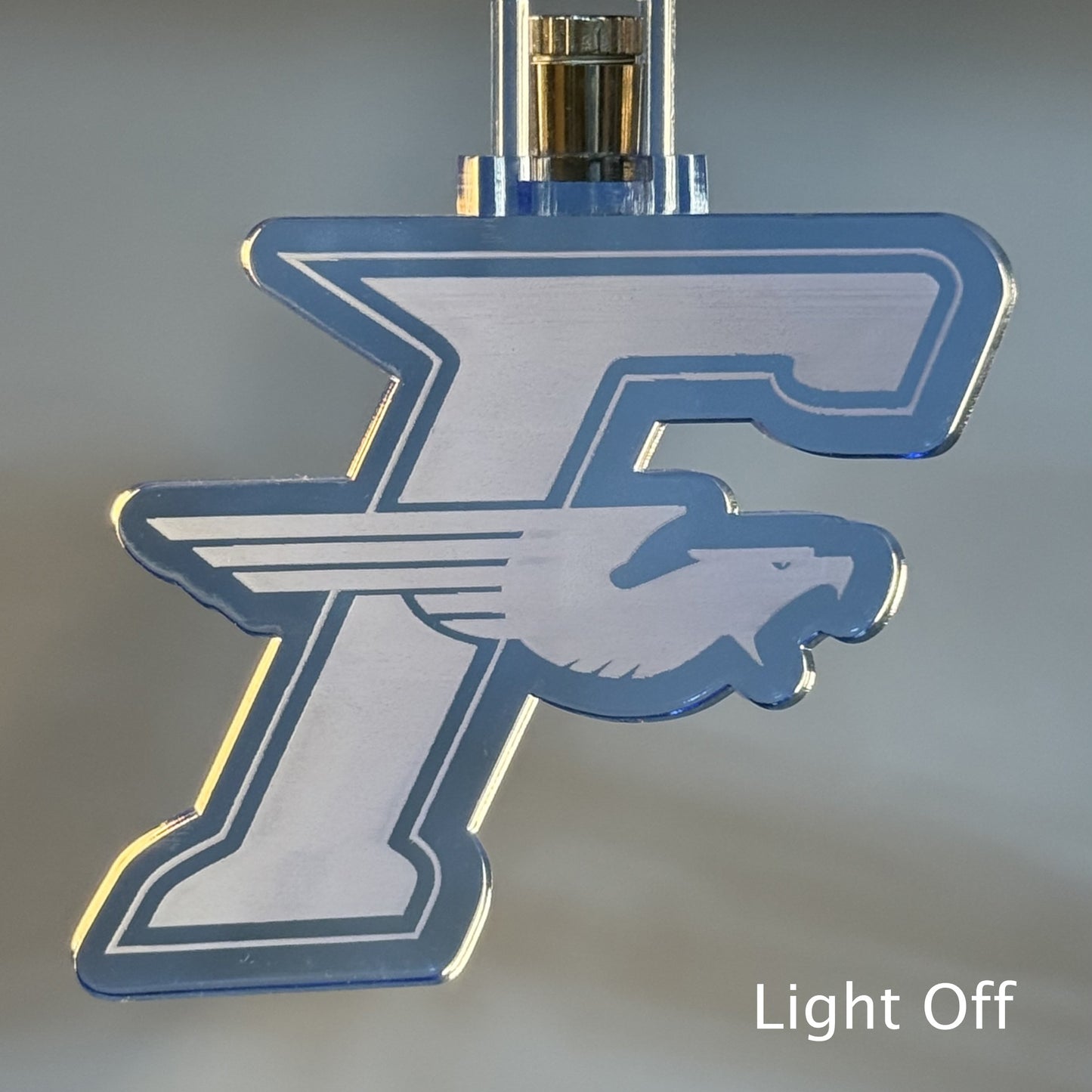 Blue Fairmont "F' Ornament with Light