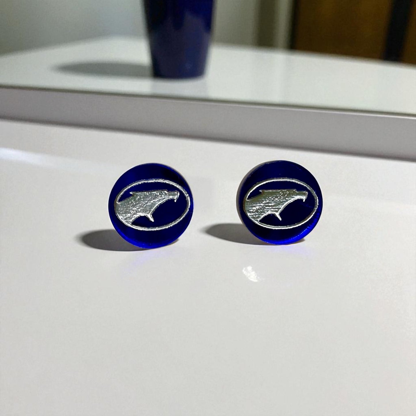 Mirror Acrylic Firebirds Stud Earrings